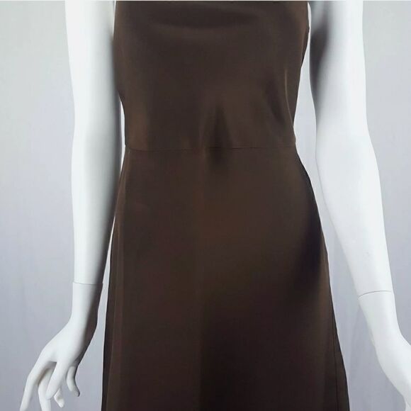 J. Crew Size 4 Brown Silk Tricotine Robin Short Dress Formal Crisscross Straps - Picture 4 of 10